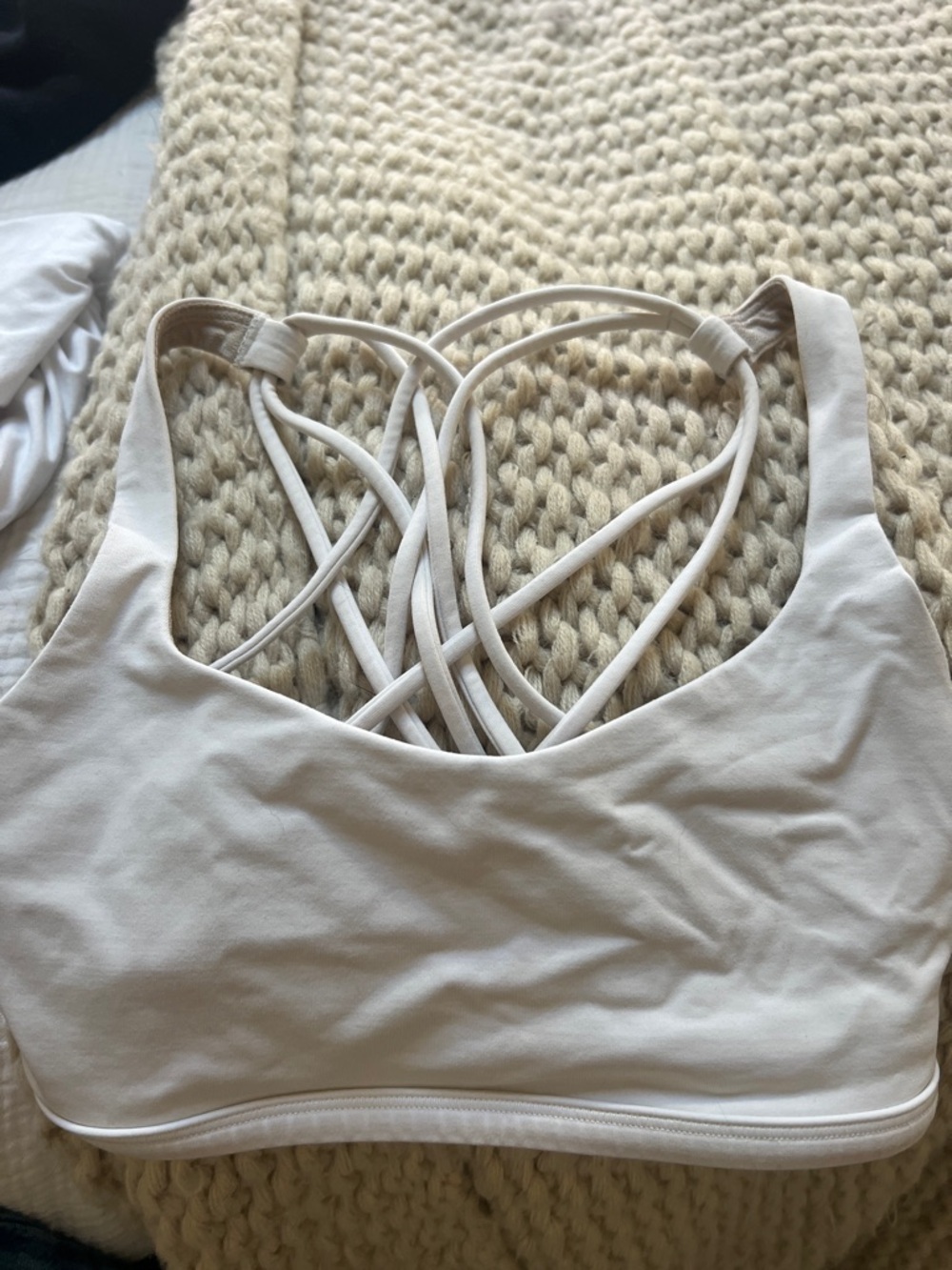White- Lululemon exercise top or bra- no tag but size 2